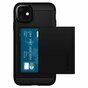 Spigen Slim Armor Hybride Wallet Pasjeshouder iPhone 11 Hoesje - Zwart