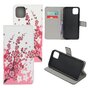 Wallet kunstleer bloemen hoesje voor iPhone 12 en iPhone 12 Pro - wit