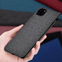 Cloth Texture stof en kunststof hoesje geschikt voor iPhone 12 en iPhone 12 Pro - grijs