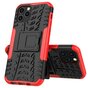 Shockproof kunststof en schokabsorberend TPU hoesje voor iPhone 12 en iPhone 12 Pro - zwart met rood