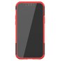 Shockproof kunststof en schokabsorberend TPU hoesje voor iPhone 12 en iPhone 12 Pro - zwart met rood
