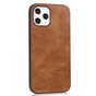 Leather Look kunstleer hoesje voor iPhone 12 en iPhone 12 Pro - bruin