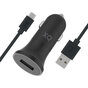 Xqisit Sigarettenplug Autolader 2.4A 1 USB poort - Zwart met Micro-USB kabel