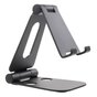 Universele Vouwbare Alloy Desktop Telefoonhouder voor Smartphone en tablet - Zwart