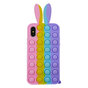 Bunny Pop Fidget Bubble siliconen hoesje voor iPhone X en iPhone XS - roze, geel, blauw en paars