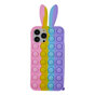 Bunny Pop Fidget Bubble siliconen hoesje geschikt voor iPhone 12 Pro Max - roze, geel, blauw en paars