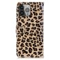 Wallet Bookcase kunstleer luipaardprint hoesje voor iPhone 13 Pro Max - bruin