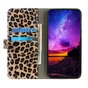 Wallet Bookcase kunstleer luipaardprint hoesje voor iPhone 13 Pro - bruin