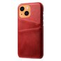 Duo Cardslot Wallet kunstleer hoesje voor iPhone 13 - rood