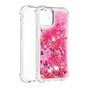 Glitter TPU hoesje geschikt voor iPhone 13 - transparant en roze