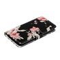 Wallet Bookcase kunstleer bloemen hoesje voor iPhone 13 mini - zwart