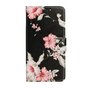 Wallet Bookcase kunstleer bloemen hoesje geschikt voor iPhone 13 Pro Max - zwart