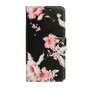 Wallet Bookcase kunstleer bloemen hoesje voor iPhone 13 Pro Max - zwart