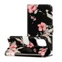 Wallet Bookcase kunstleer bloemen hoesje geschikt voor iPhone 13 Pro Max - zwart
