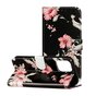Wallet Bookcase kunstleer bloemen hoesje voor iPhone 13 Pro - zwart