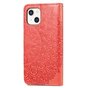 Wallet Bookcase kunstleer mandala hoesje voor iPhone 13 mini - rood