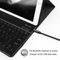 Just in Case Premium Bluetooth Keyboard QWERTY kunstleer hoes geschikt voor iPad 9.7 (2017 2018) - zwart