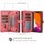 Caseme Retro Wallet splitleder hoesje geschikt voor iPhone 11 - rood