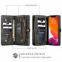 Caseme Retro Wallet splitleder hoesje geschikt voor iPhone 12 en iPhone 12 Pro - zwart