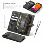 Caseme Retro Wallet splitleder hoesje geschikt voor iPhone 12 en iPhone 12 Pro - zwart