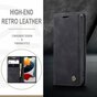 Caseme Slim Retro Wallet kunstleer hoesje voor iPhone 13 - zwart