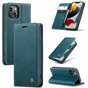 Caseme Slim Retro Wallet kunstleer hoesje voor iPhone 13 - blauw