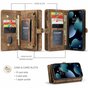 Caseme Retro Wallet splitleder hoesje geschikt voor iPhone 13 - bruin