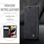 Caseme Slim Retro Wallet kunstleer hoesje voor iPhone 13 mini - zwart
