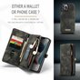 Caseme Retro Wallet splitleder hoesje voor iPhone 13 Pro - zwart