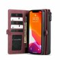 Caseme Luxe XL Portemonnee splitleder hoesje geschikt voor iPhone 13 Pro - rood