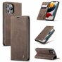Caseme Slim Retro Wallet kunstleer hoesje geschikt voor iPhone 13 Pro Max - bruin