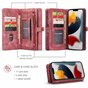 Caseme Retro Wallet splitleder hoesje voor iPhone 13 Pro Max - rood