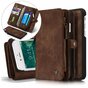 Caseme Retro Wallet splitleder hoesje geschikt voor iPhone 7, iPhone 8 en iPhone SE 2020 SE 2022 - bruin