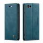 Caseme Slim Retro Wallet kunstleer hoesje voor iPhone 7, iPhone 8 en iPhone SE 2020 SE 2022 - blauw