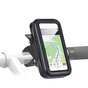 Xqisit telefoonhouder fietshouder fietsstuur standaard smartphone hoes 6.5 inch - Zwart