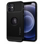 Spigen Rugged Armor TPU met Air Cushion carbonvezels hoesje geschikt voor iPhone 12 en iPhone 12 Pro - zwart