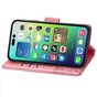 Vlinder Wallet kunstleer hoesje voor iPhone 14 - roze