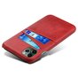 Duo Cardslot Wallet kunstleer hoesje voor iPhone 14 - rood