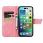 Vlinder Wallet kunstleer hoesje voor iPhone 14 Pro - roze