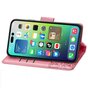 Vlinder Wallet kunstleer hoesje voor iPhone 14 Pro Max - roze