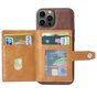 Card Wallet kunstleer hoesje voor iPhone 14 Pro Max - bruin