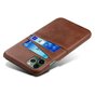 Duo Cardslot Wallet kunstleer hoesje voor iPhone 14 Pro Max - bruin