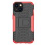 Shockproof Kickstand anti-slip kunststof en TPU hoesje voor iPhone 14 - rood