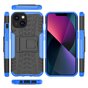 Shockproof Kickstand anti-slip kunststof en TPU hoesje voor iPhone 14 - blauw