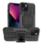 Shockproof Kickstand anti-slip kunststof en TPU hoesje voor iPhone 14 - zwart