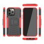 Shockproof Kickstand anti-slip kunststof en TPU hoesje voor iPhone 14 Pro - rood