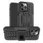 Shockproof Kickstand anti-slip kunststof en TPU hoesje voor iPhone 14 Pro Max - zwart