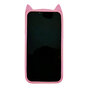 Schattige kat siliconen hoesje voor iPhone 14 Pro - roze