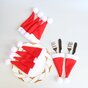 10 Stuks Mini Kerstmuts Christmas Santa Hat Decoratie voor Bestek of Piek in kerstboom - Rood en Wit