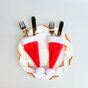 10 Stuks Mini Kerstmuts Christmas Santa Hat Decoratie voor Bestek of Piek in kerstboom - Rood en Wit